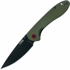 Складной нож CJRB Feldspar, Black Blade, AR-RPM9 Steel, Green Handle