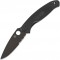 Складний ніж Spyderco Resilience Black Blade Half Serrated FRN