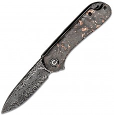 Ніж Civivi Elementum, Contoured CF and Copper Shred, Damascus Blade