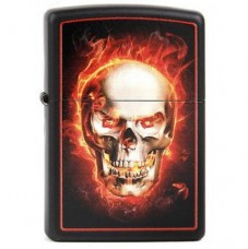 Зажигалка ZIPPO 218 BURNING SKULL 28307