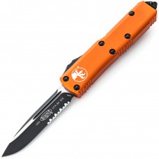 Ніж Microtech UTX-85 Drop Point Black Blade DS Half Serrated Orange