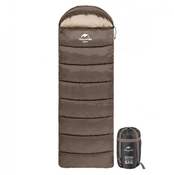 Спальник с капюшоном Naturehike U150 NH20MSD07, (11°C), левый, коричневый