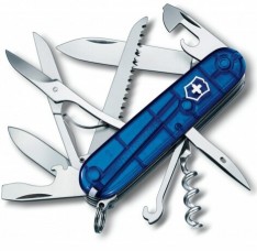 Ніж Victorinox Swiss Army Huntsman прозорий синій