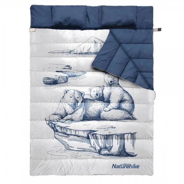 Спальник двойной Double Sleeping Bag with Pillow "Polar bear" Naturehike NH19S016-D polar bear