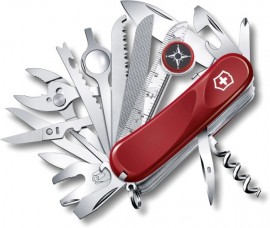 Нож Victorinox Delemont, Evolution S54, 85 мм, красный, подарочная коробка