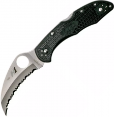 Нож Spyderco Tasman Salt 2, серрейтор, black