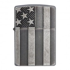 Зажигалка Zippo 28973 U.S. Flag Armor Antq Slvr Plate 28974