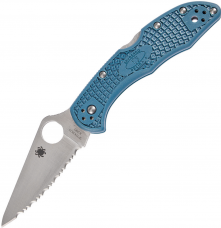 Нож Spyderco Delica 4, K390, серрейтор, blue