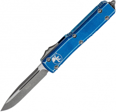 Нож Microtech Ultratech Drop Point Stonewash, distressed blue