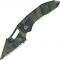 Ніж Microtech Stitch Olive Camo Signature Series, серрейтор