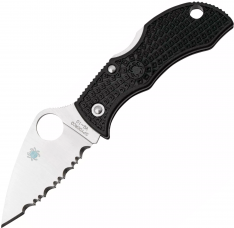 Нож Spyderco Manbug Lightweight Leaf, серрейтор, black