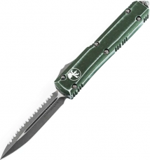 Ніж Microtech Ultratech Double Edge Stonewash FS, серрейтор Distressed od green