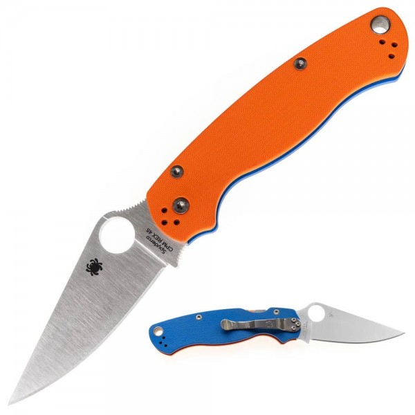 Нож Spyderco Paramilitary 2 Orange/Blue REX45, C81GPORBL2 