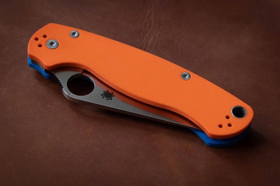 Нож Spyderco Paramilitary 2 Orange/Blue REX45, C81GPORBL2 