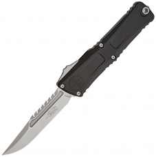 Нож Microtech Combat Troodon Interceptor Clip Point Stonewash Aluminum ц:black