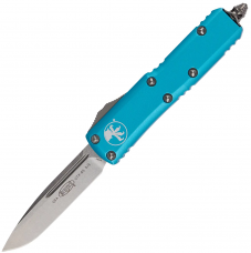 Нож Microtech UTX-85 Drop Point Stonewash Aluminum, ц:turquoise