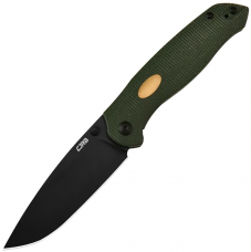 Нож CJRB Aes Black Blade, AR-RPM9, Micarta Green
