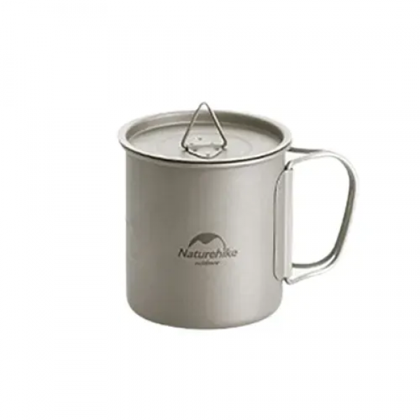 Кружка Naturehike NH20CJ005 з ручкою, Титанова, 450 мл