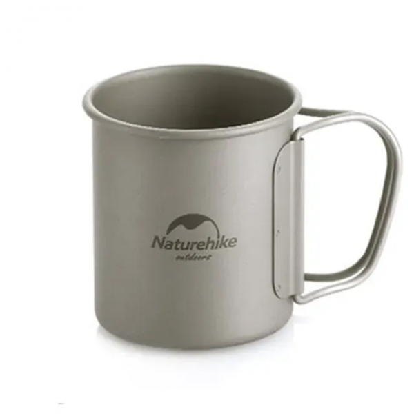 Кружка Naturehike NH20CJ005 з ручкою, Титанова, 450 мл