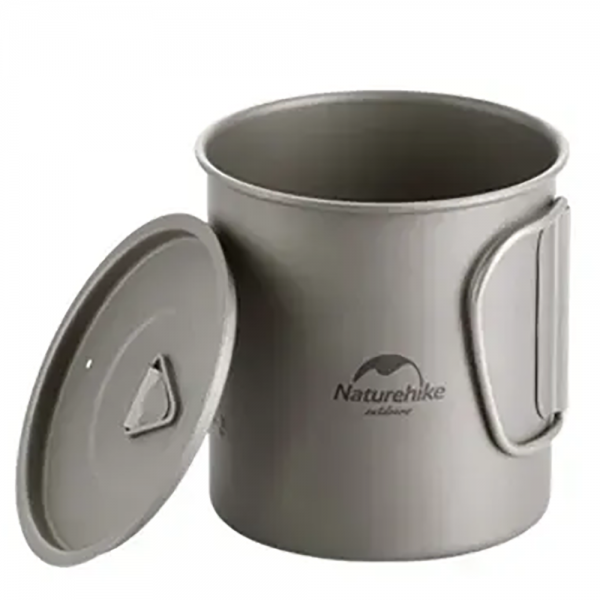 Кружка Naturehike NH20CJ005 з ручкою, Титанова, 450 мл