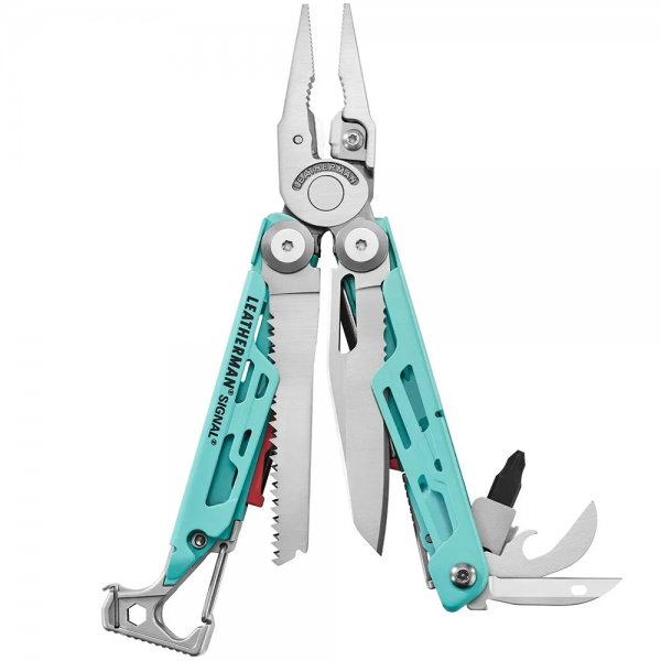 Мультитул Leatherman Signal Aqua Silver, нейлоновый чехол