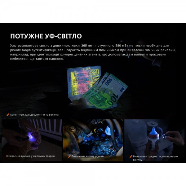 Ліхтар Fenix E06R сірий