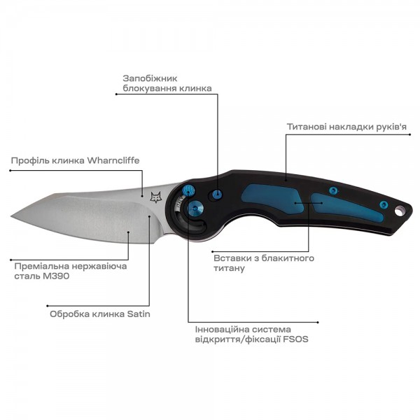 Нож Fox Jupiter Titanium Blue/Black