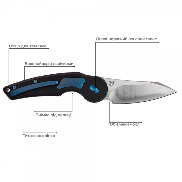 Нож Fox Jupiter Titanium Blue/Black