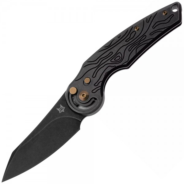 Нож Fox Jupiter Black Blade Titanium, PVD Stone Washed Black