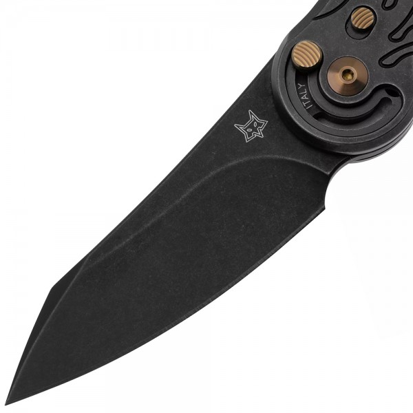 Нож Fox Jupiter Black Blade Titanium, PVD Stone Washed Black