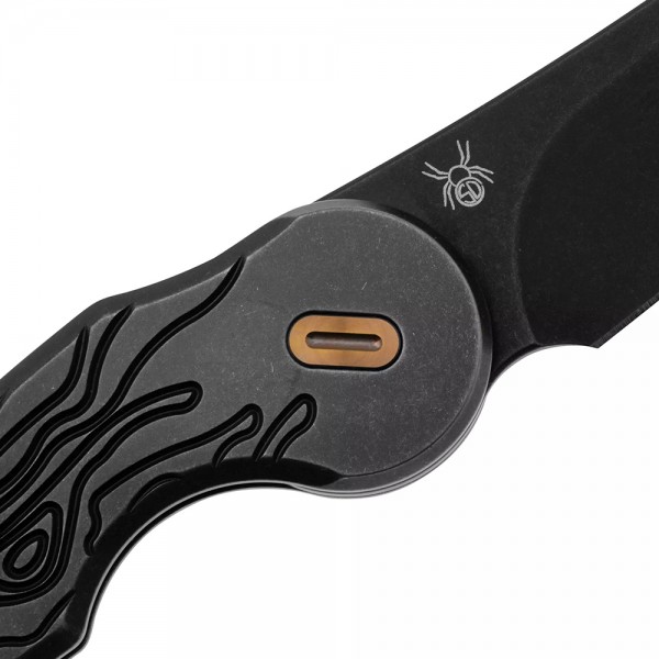 Нож Fox Jupiter Black Blade Titanium, PVD Stone Washed Black