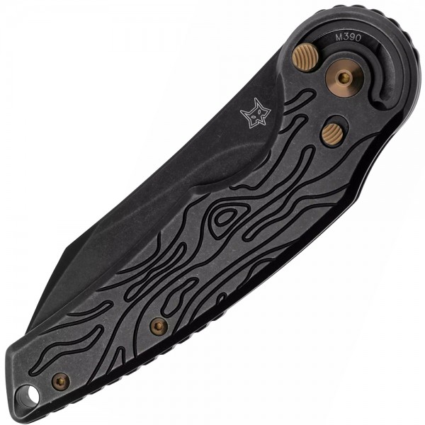 Нож Fox Jupiter Black Blade Titanium, PVD Stone Washed Black