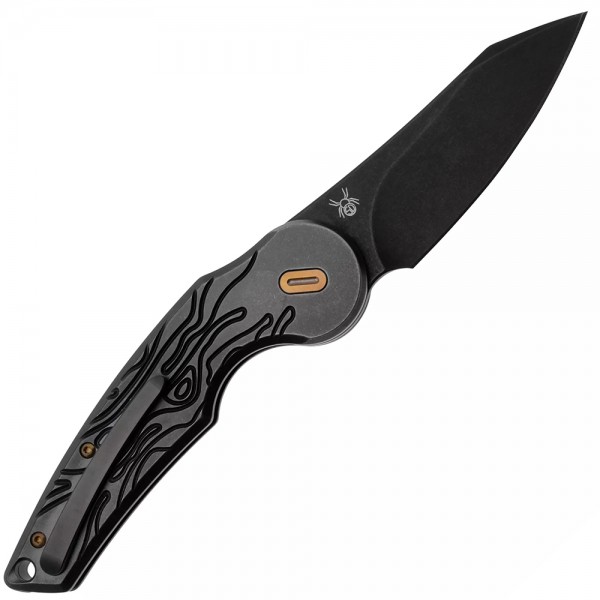 Нож Fox Jupiter Black Blade Titanium, PVD Stone Washed Black