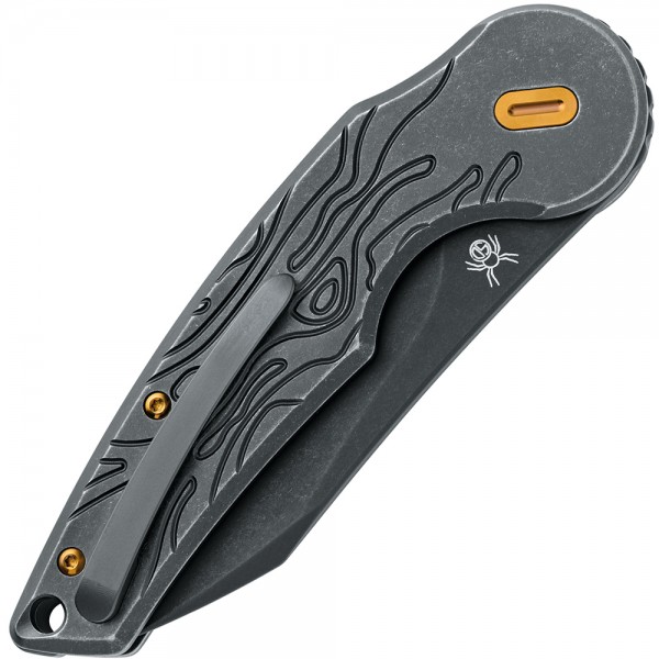 Нож Fox Jupiter Black Blade Titanium, PVD Stone Washed Black