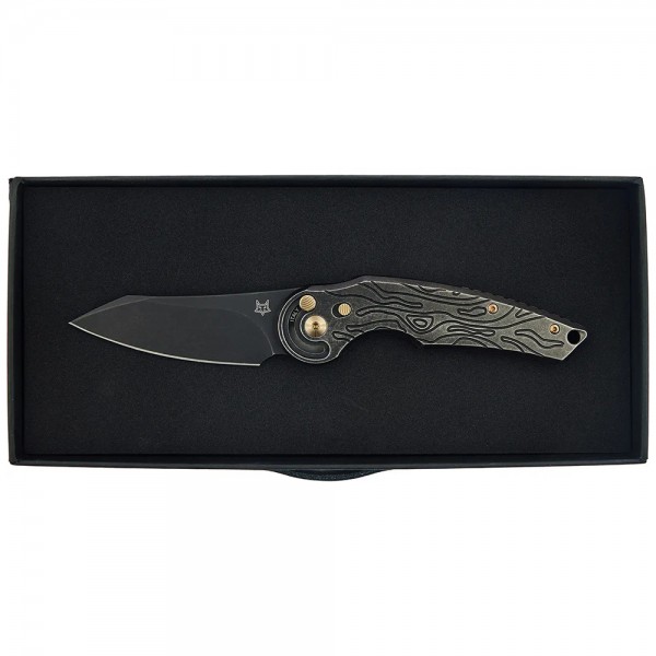 Нож Fox Jupiter Black Blade Titanium, PVD Stone Washed Black