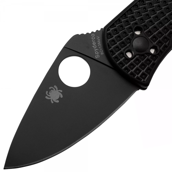 Нож Spyderco Ambitious Lightweight Black Blade, 8Cr13MoV, FRN Black