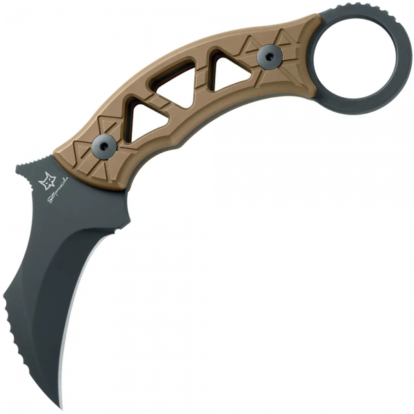 Нож Fox Tribal K Black Blade Titanium Bronze