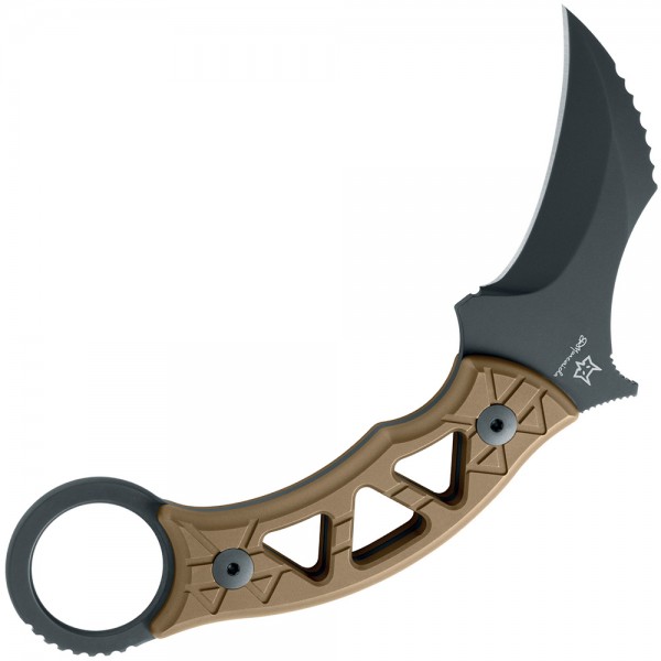 Нож Fox Tribal K Black Blade Titanium Bronze