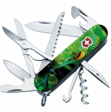 Нож Victorinox Swiss Army Huntsman Design Принт Зеленая деревянная змея