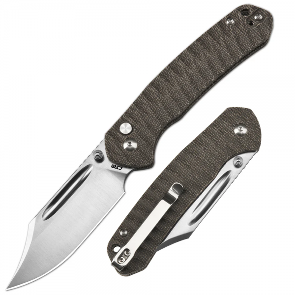 Нож CJRB Bowie Pyrite, AR-SFII, Micarta Od green 