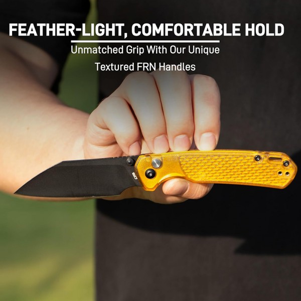 Нож CJRB Pyrite-Light, Black Blade, AR-RPM9, FRN Yellow