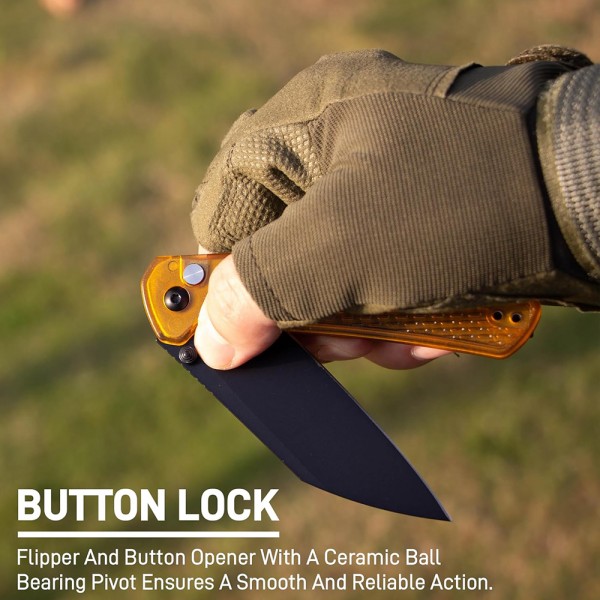 Нож CJRB Pyrite-Light, Black Blade, AR-RPM9, FRN Yellow