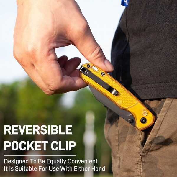 Нож CJRB Pyrite-Light, Black Blade, AR-RPM9, FRN Yellow