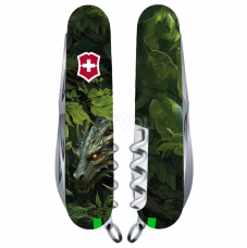 Нож Victorinox Swiss Army Huntsman Zodiac Зеленый деревянный дракон