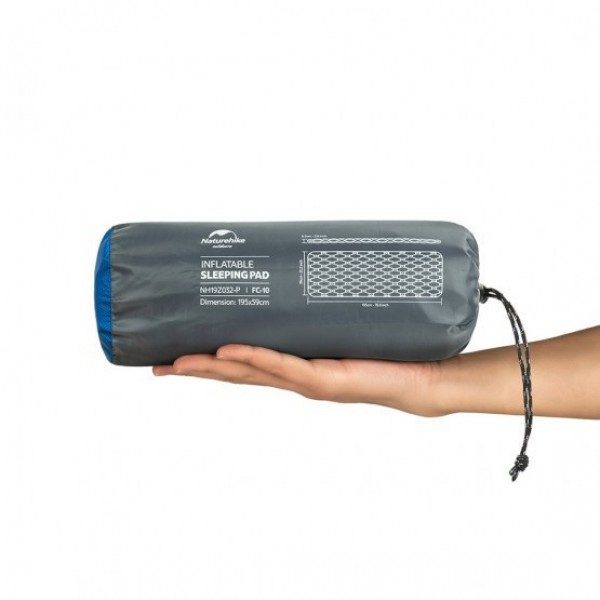 Коврик надувной Naturehike FC-10 NH19Z001-P, 65 мм, графит