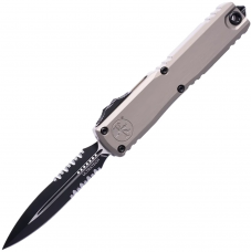 Ніж Microtech Ultratech GEN III ZBP Natural Clear Double Edge - Zero Blade Play, напівсерейтор Natural clear