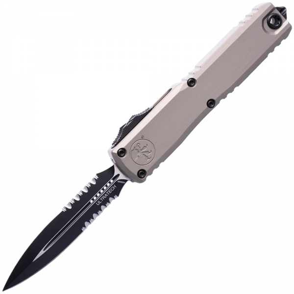 Ніж Microtech Ultratech GEN III ZBP Natural Clear Double Edge - Zero Blade Play, напівсерейтор Natural clear