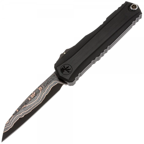 Нож Microtech Coppermai Damascus Hefted Alloy Hard Cut Bronzed w/DLC Accents and Tritium Button Insert