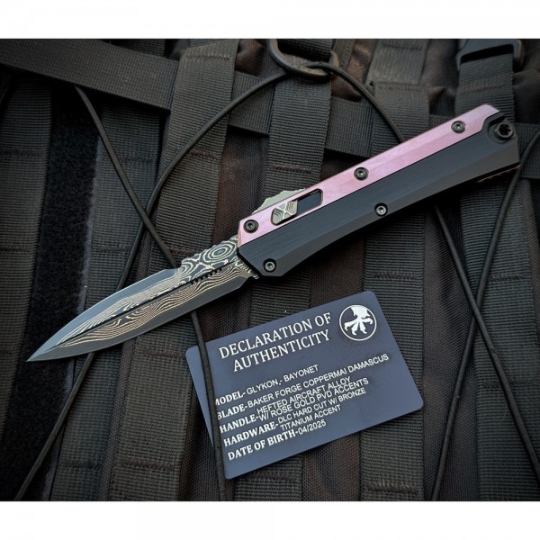 Нож Microtech Marfione Select Glykon Rose Gold w/ Rose Gold PVD Accent Black