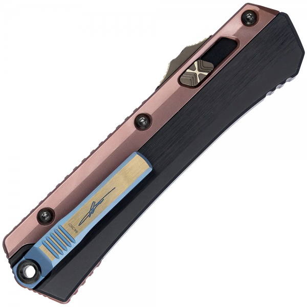Нож Microtech Marfione Select Glykon - Bayonet Blued Baker Forge Coppermai Damascus Hefted Alloy w/Rose Gold PVD Blue